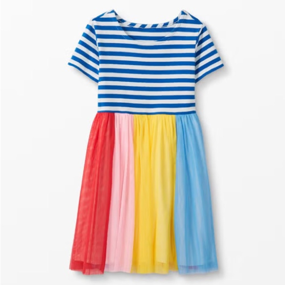 Hanna Andersson Blue Striped Multicolor Dress